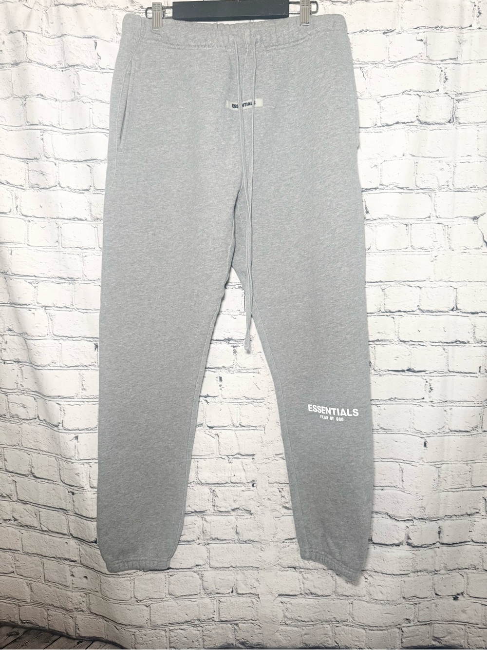 Fear of god gray essentials joggers. Size M